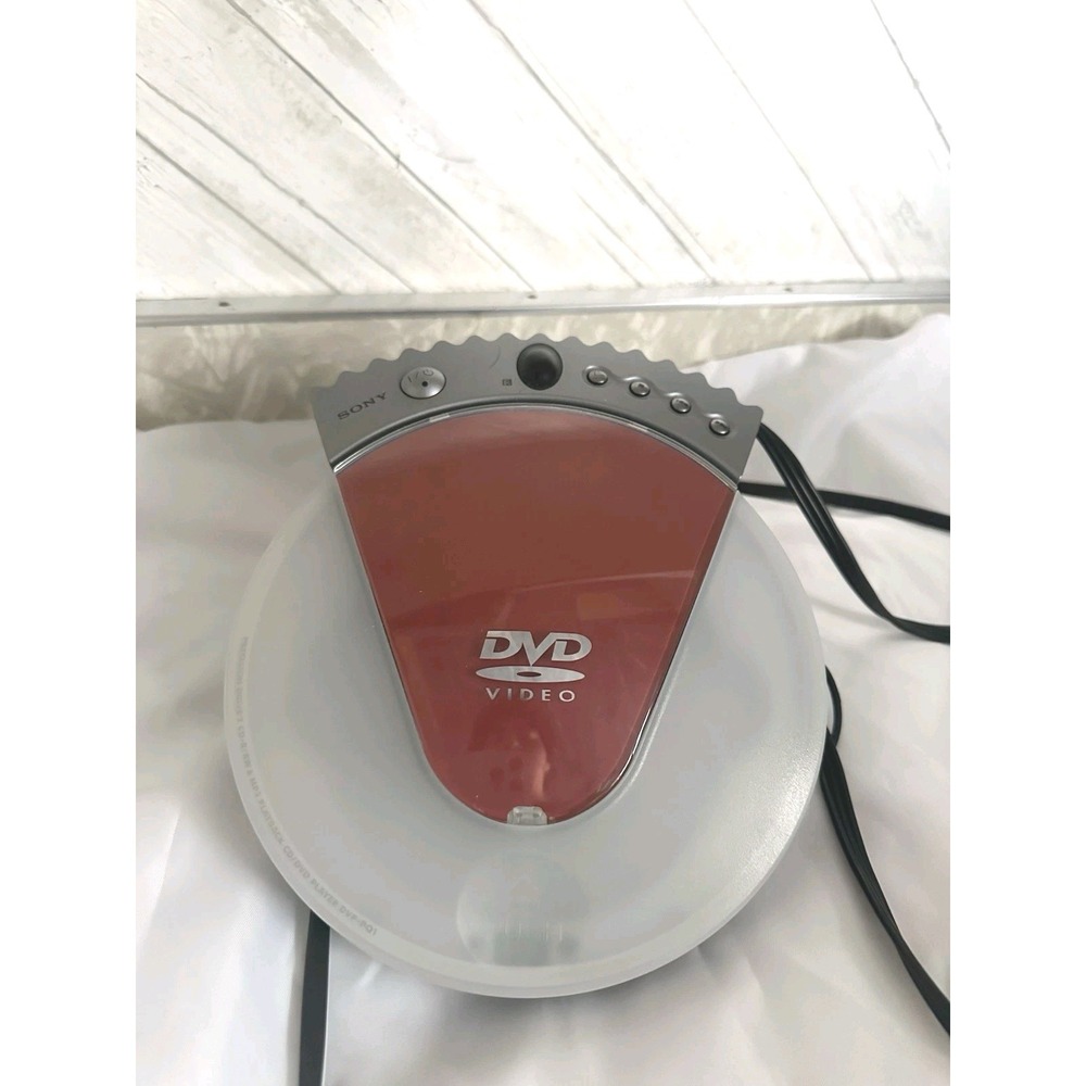Sony DVP-PQ1 Psyc Compact DVD CD MP3 Player Red Portable Top Load Used